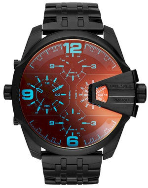 Diesel Uber Chief Chronograph Red Dial Black Steel Strap Watch For Men - DZ7373 Buy Now By Diesel