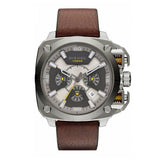 Diesel BAMF Chronograph Beige Dial Brown Leather Strap Watch For Men - DZ7343 Buy Now By Diesel