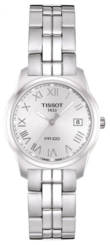 Tissot T Classic PR100 Silver Dial Silver Steel Strap Watch For Women - T049.210.11.033.00 Buy Now By Tissot