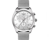 Tissot PR 100 Chronograph White Dial Silver Mesh Bracelet Watch For Men - T101.417.11.031.02 Buy Now By Tissot