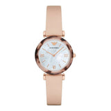 Emporio Armani Mother of Pearl Dial Beige Leather Strap Watch For Women - AR11004 Buy Now By Emporio Armani