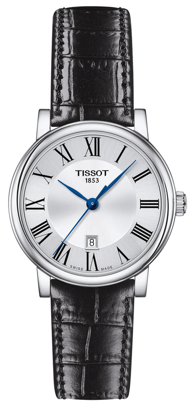 Tissot Carson Premium Lady Silver Dial Black Leather Strap Watch For Women - T122.210.16.033.00 Buy Now By Tissot