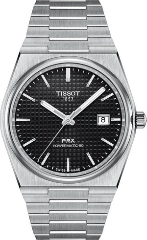 Tissot PRX Powermatic 80 Black Dial Silver Steel Strap Watch For Men - T137.407.11.051.00 Buy Now By Tissot