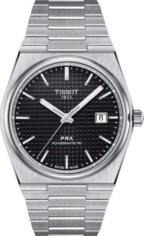 Tissot PRX Powermatic 80 Black Dial Silver Steel Strap Watch For Men - T137.407.11.051.00 Buy Now By Tissot