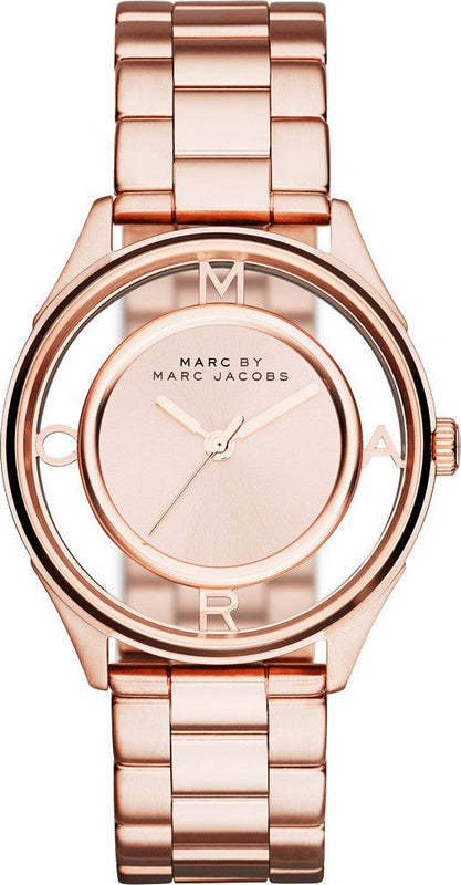 Marc Jacobs Tether Transparent Rose Gold Dial Rose Gold Steel Strap Watch for Women - MBM3414 Buy Now By Marc Jacobs