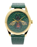 Gucci G Timeless Bee Green Dial Green Leather Strap Watch For Women - YA1264065 Buy Now By Gucci