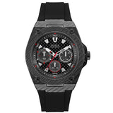 Guess Legacy Black Dial Black Rubber Strap Watch For Men - W1048G2 Buy Now By Guess