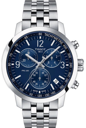 Tissot PRC 200 Chronograph Quartz Blue Dial Silver Steel Strap Watch For Men - T114.417.11.047.00 Buy Now By Tissot
