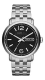Marc Jacobs Fergus Black Dial Silver Steel Strap Watch for Men - MBM5075