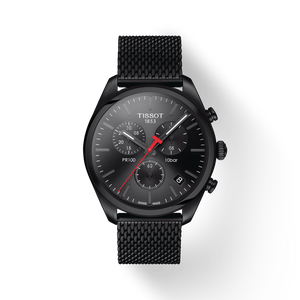 Tissot T Classic PR 100 Chronograph Black Dial Black Mesh Bracelet Watch For Men - T101.417.33.051.00 Buy Now By Tissot