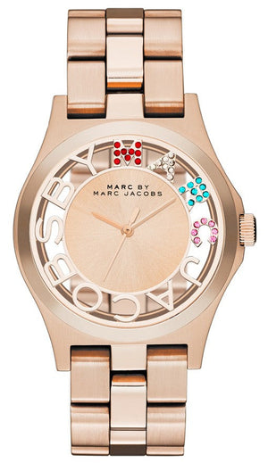 Marc Jacobs Henry Skeleton Rose Gold Dial Rose Gold Steel Strap Watch for Women - MBM3264 Buy Now By Marc Jacobs