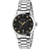 Gucci G Timeless Black Dial Silver Steel Strap Watch For Women - YA1264029 Buy Now By Gucci