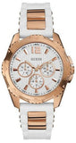 Guess Intrepid White Dial Two Tone Silicone Strap Watch For Women - W0325L6 Buy Now By Guess