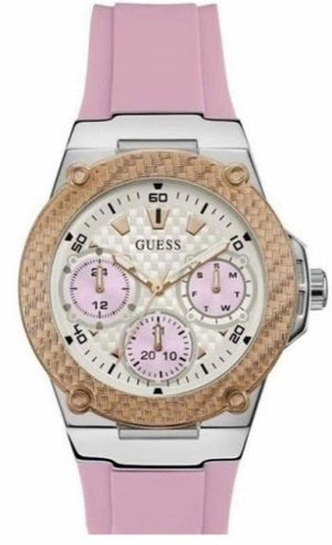 Guess White Dial Pink Silicone Strap Watch For Women - W1049L4 Buy Now By Guess