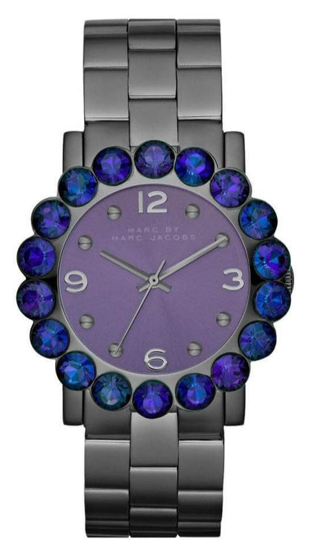 Marc Jacobs Amy Purple Dial Black Steel Strap Watch for Women - MBM3224 Buy Now By Marc Jacobs