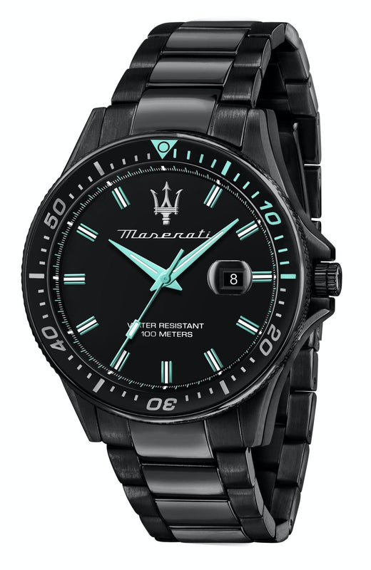 Maserati SFIDA Aqua Edition Analog Black Dial Black Steel Strap Watch For Men - R8853144001 Buy Now By Maserati