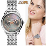 Fossil Tailor Mother of Pearl Black Dial Silver Steel Strap Watch for Women - ES3911 Buy Now By Fossil