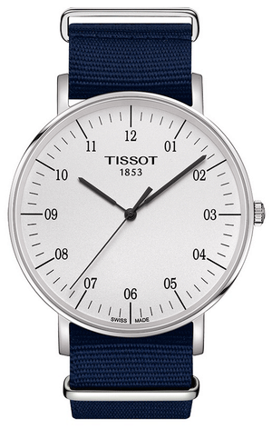 Tissot T Classic Everytime Large White Dial Blue NATO Strap Watch For Men - T109.610.17.037.00 Buy Now By Tissot