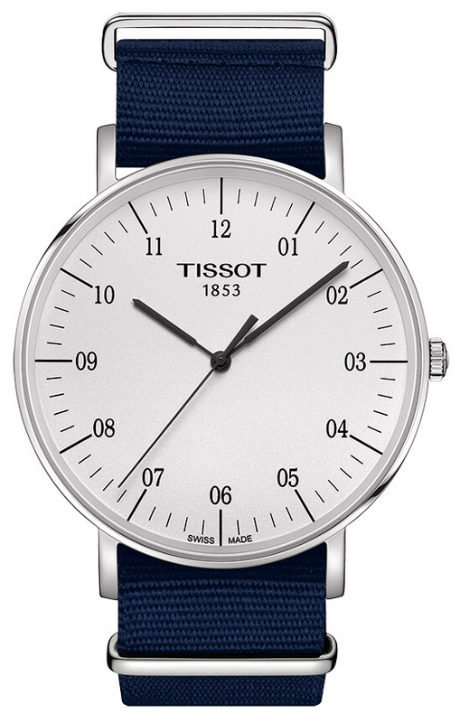 Tissot T Classic Everytime Large White Dial Blue NATO Strap Watch For Men - T109.610.17.037.00 Buy Now By Tissot