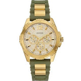 Guess Interpid 2 Golden Dial Two Tone Silicon Strap Watch For Women - W0325L5 Buy Now By Guess