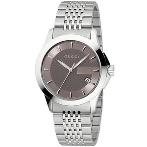 Gucci G Timeless Brown Dial Silver Steel Strap Watch For Women - YA126503 Buy Now By Gucci
