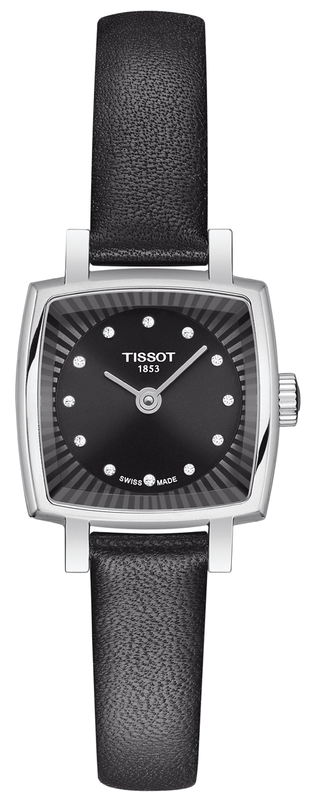Tissot Lovely Square Quartz Diamonds Black Dial Black Leather Strap Watch For Women - T058.109.16.056.00 Buy Now By Tissot