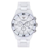 Emporio Armani Ceramic Chronograph White Dial White Ceramic Strap Watch For Men - AR1424 Buy Now By Emporio Armani