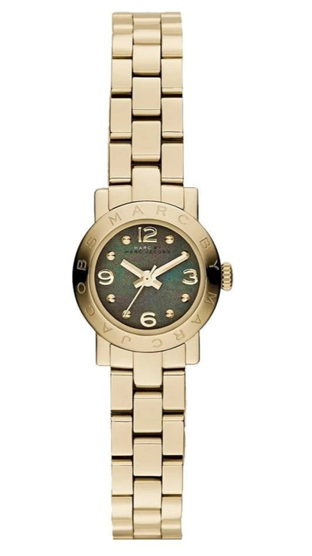 Marc Jacobs Amy Mother of Pearl Black Dial Gold Steel Strap Watch for Women - MBM3275 Buy Now By Marc Jacobs