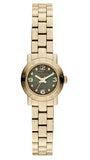 Marc Jacobs Amy Mother of Pearl Black Dial Gold Steel Strap Watch for Women - MBM3275
