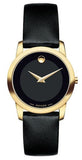Movado Museum Classic Black Dial Black Leather Strap Watch For Women - 0606877 Buy Now By Movado