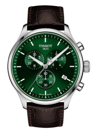 Tissot Chrono XL Chronograph Classic Green Dial Brown Leather Strap Watch For Men - T116.617.16.091.00 Buy Now By Tissot