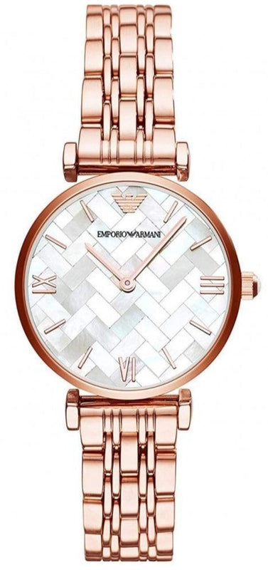Emporio Armani Mother of Pearl Dial Rose Gold Steel Strap Watch For Women - AR11110 Buy Now By Emporio Armani