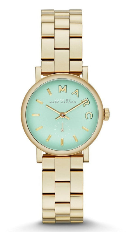 Marc Jacobs Baker Mint Green Dial Gold Steel Strap Watch for Women - MBM3284 Buy Now By Marc Jacobs