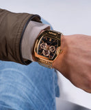 Guess Phoenix Multi Function Black Dial Gold Steel Strap Watch for Men - GW0456G1 Buy Now By Guess