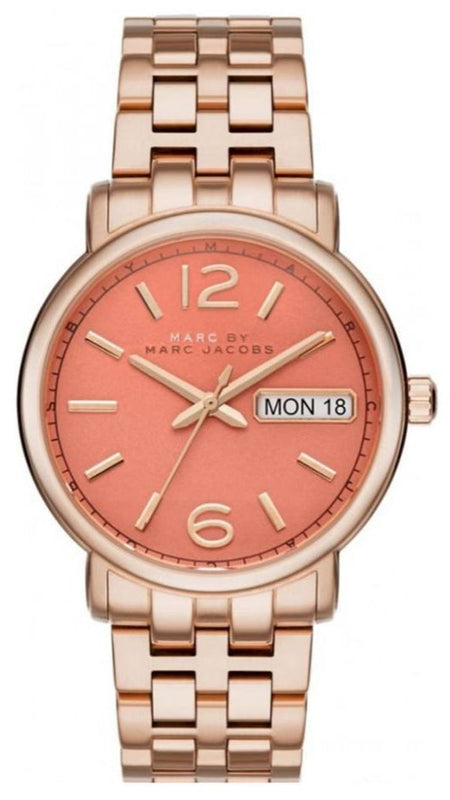Marc Jacobs Fergus Orange Dial Rose Gold Steel Strap Watch for Women - MBM8648 Buy Now By Marc Jacobs