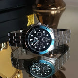 Fossil FB-01 Chronograph Black Dial Silver Steel Strap Watch for Men - FS5827 Buy Now By Fossil