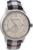 Burberry The Classic Horseferry Silver Dial Black Leather Strap Watch for Men - BU10002 Buy Now By Burberry