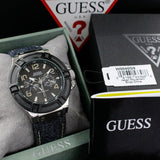Guess Indovina Quartz Black Dial Black Leather Strap Watch For Men - W0040G9 Buy Now By Guess