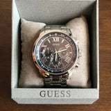 Guess Horizon Chronograph Quartz Black Dial Silver Steel Strap Watch For Men - W0379G1 Buy Now By Guess