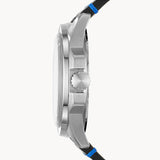 Fossil Sport 54 Day Date Black Dial Black Leather Strap Watch for Men - FS5321 Buy Now By Fossil