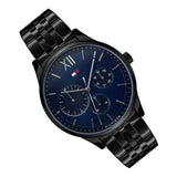 Tommy Hilfiger Damon Quartz Chronograph Blue Dial Black Steel Strap Watch for Men - 1791454 Buy Now By Tommy Hilfiger
