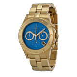 Marc Jacobs Blade Chronograph Blue Dial Gold Steel Strap Watch for Women - MBM3307 Buy Now By Marc Jacobs