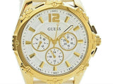 Guess Intrepid White Dial Two Tone Silicone Strap Watch For Women - W0325L2 Buy Now By Guess