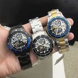 Fossil FB-01 Automatic Skeleton Black Dial Grey Steel Strap Watch for Men - ME3201 Buy Now By Fossil