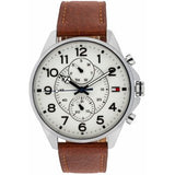 Tommy Hilfiger Dean Quartz Multifunction White Dial Brown Leather Strap Watch for Men - 1791274 Buy Now By Tommy Hilfiger