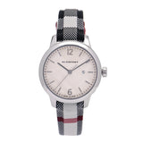 Burberry Classic Stone Silver Dial Horseberry Black Leather Strap Watch for Women - BU10103 Buy Now By Burberry