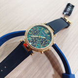 Guess Solstice Green Dial Black Rubber Strap Watch for Women - GW0113L1 Buy Now By Guess