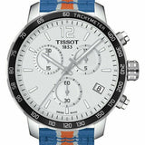Tissot Quickster Chronograph NBA New York Kicks White Dial Multicolored Nato Strap Watch For Men - T095.417.17.037.06 Buy Now By Tissot