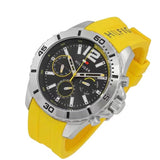 Tommy Hilfiger Sports Multifunction Black Dial Yellow Rubber Strap Watch for Men - 1791144 Buy Now By Tommy Hilfiger