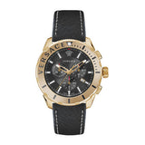Versace Casual Chronograph Black Dial Black Leather Strap Watch for Men - VERG003-18 Buy Now By Versace